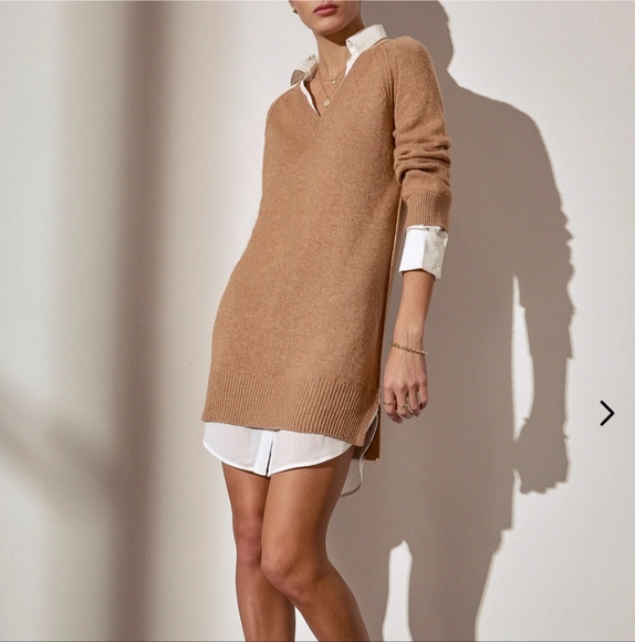 Brochu Walker Dresses & Skirts - New Brochu Walker Mini Dress Wool Cashmere Quiet Luxury The Looker Layered